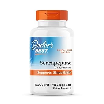 All Natural Sinuses Relief Serrapeptase 40,000 SPU (90 Caps)