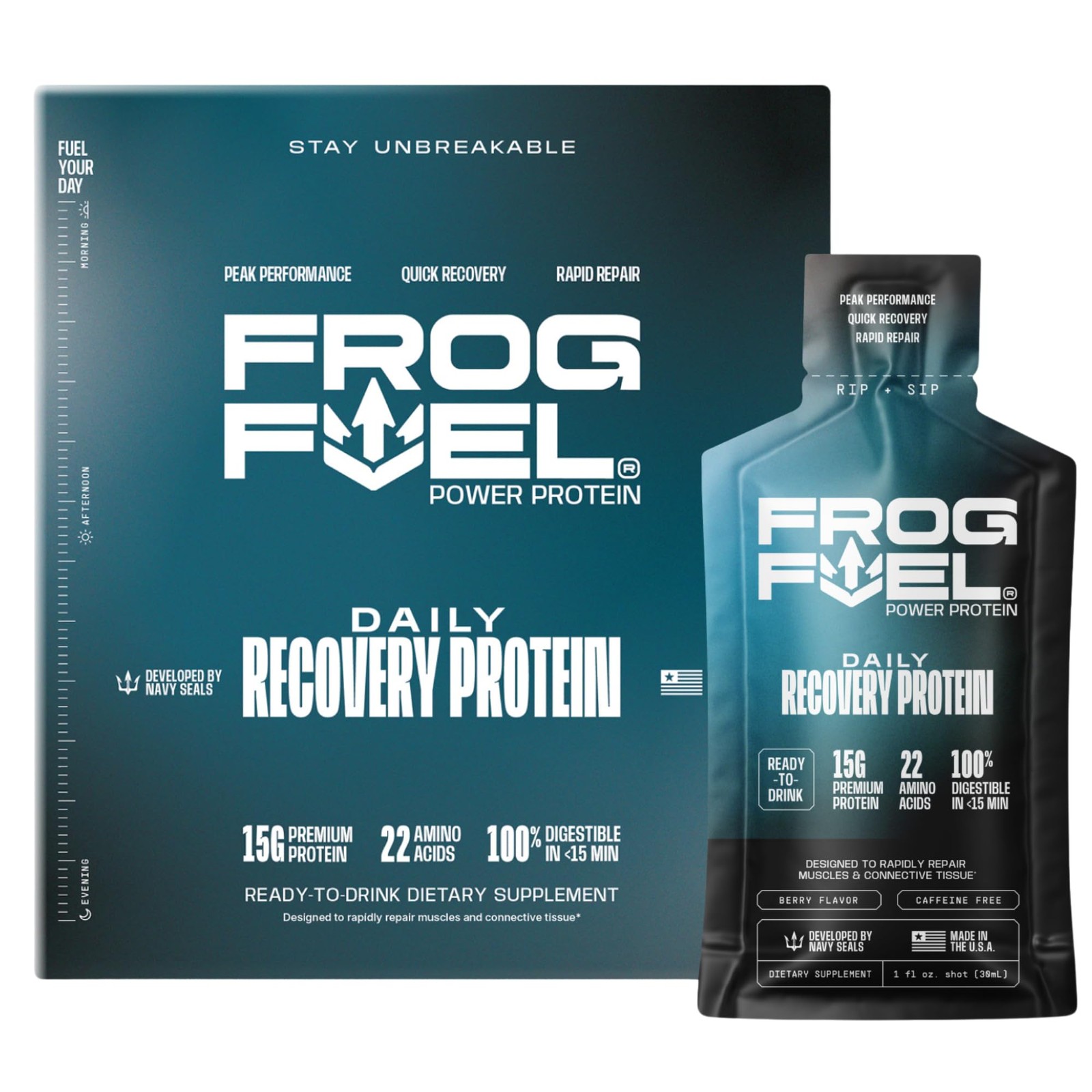Frog Fuel Power Regular Protein Shot, 15g Protein Nano-Hydrolyzed Grass Fed Coll