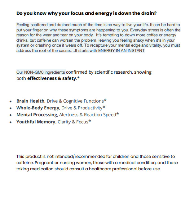 Amino Acid Muscle Growth Supplement & Energy Boost Brain Health Memory Support