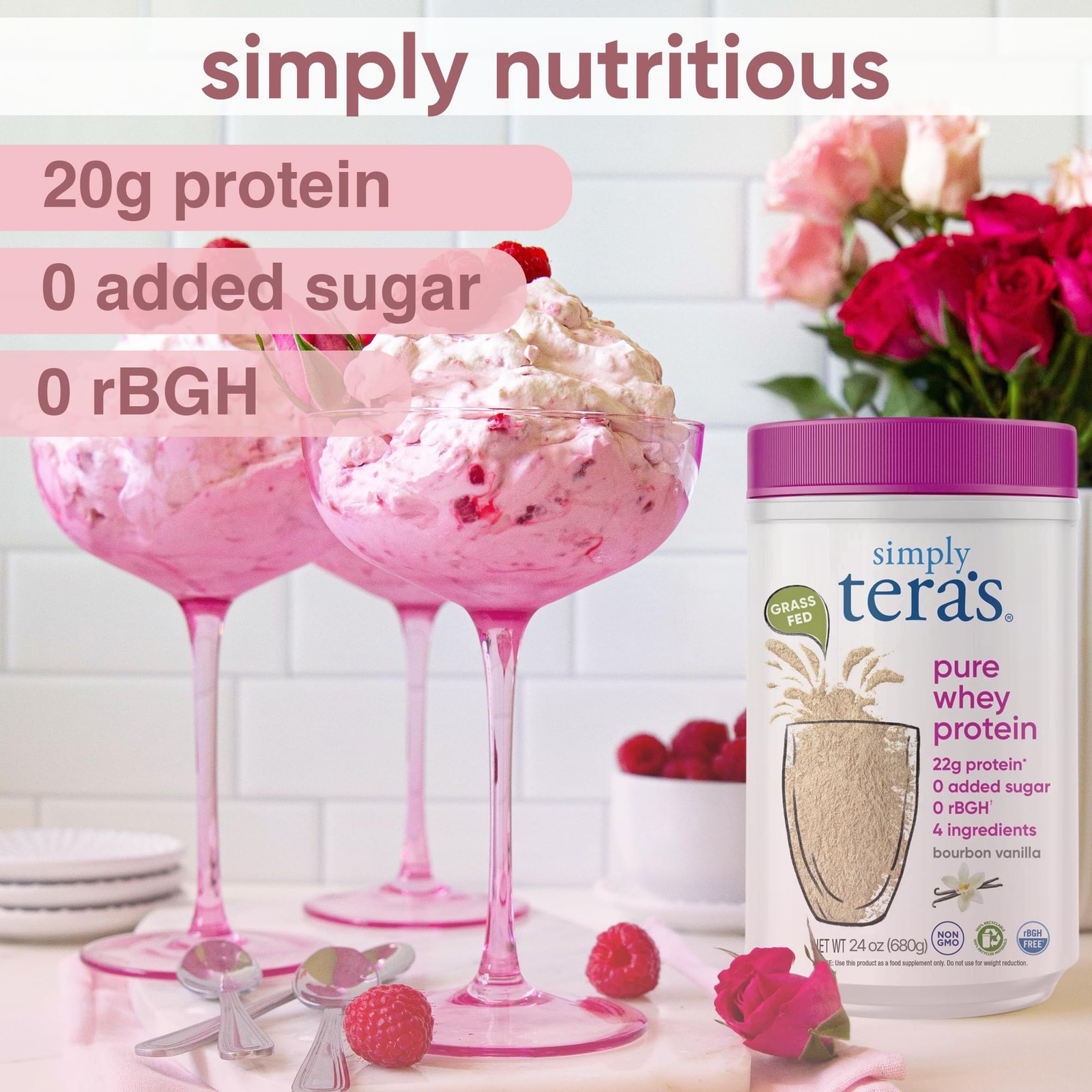 tera’s Simply Pure rBGH-Free Whey Protein Bourbon Vanilla 24oz