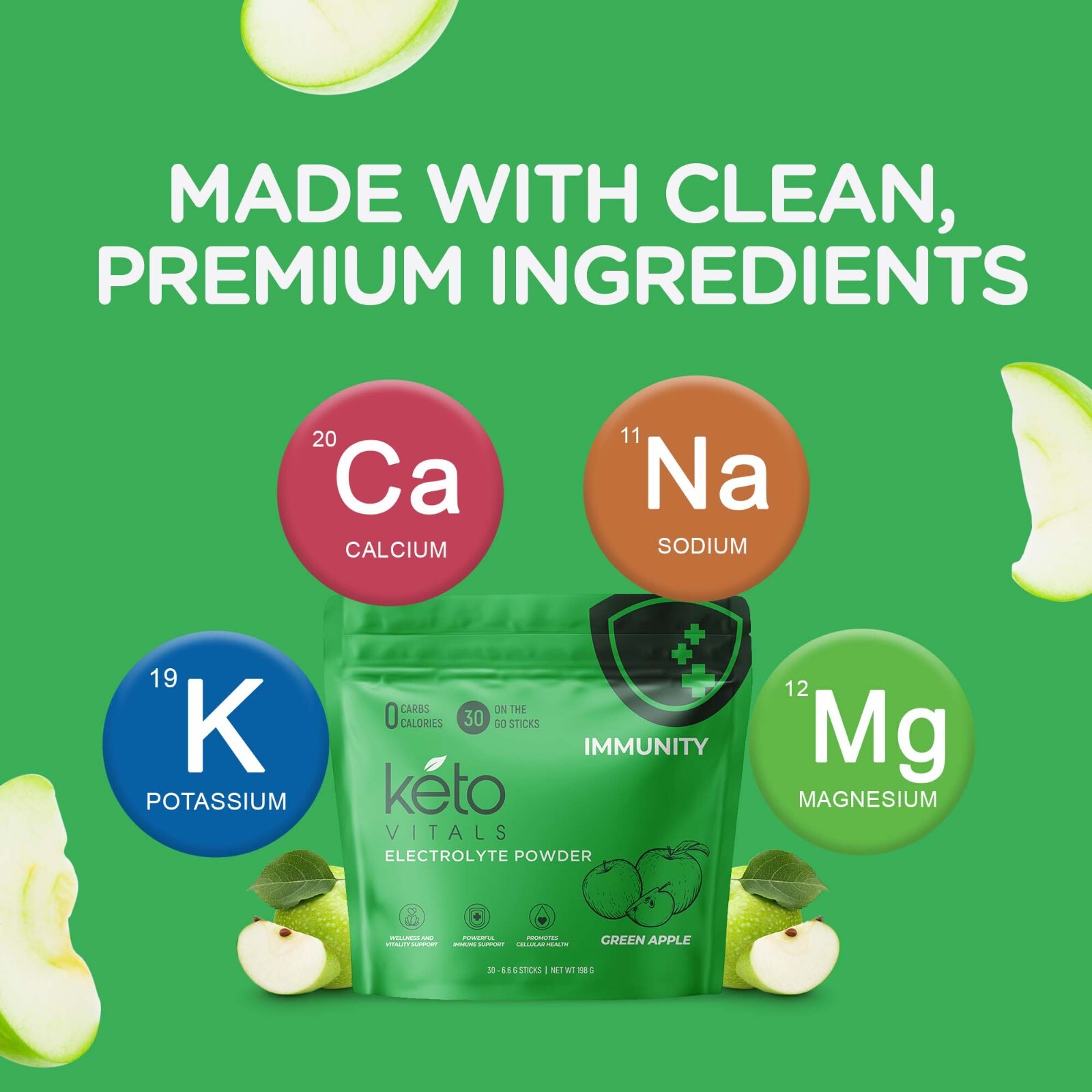 Keto Vitals Immunity Keto Electrolyte Powder – Boost Your Immune System – 30 CT