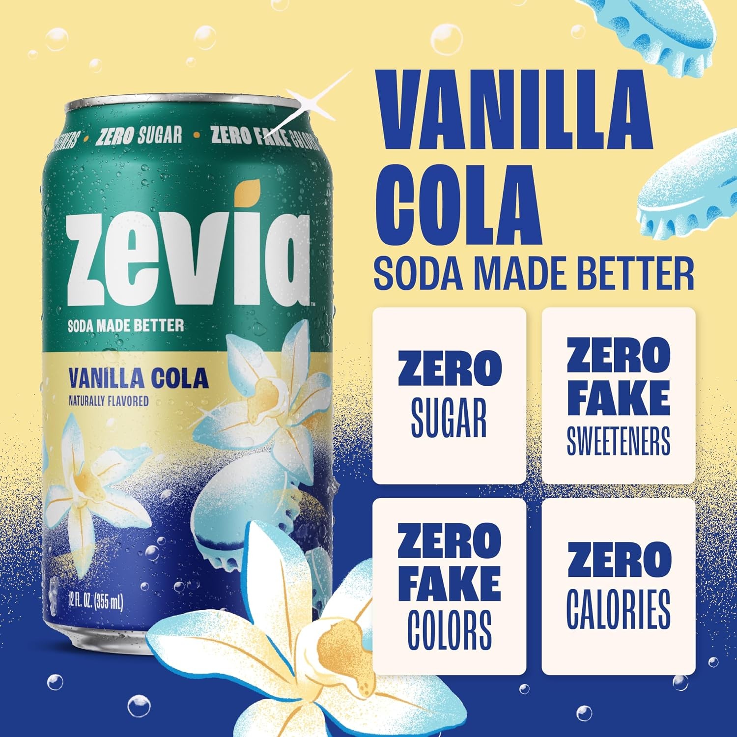 (Pack of 2) Zevia Vanilla Cola Diet Soda 12 Pack 144 Fl Oz