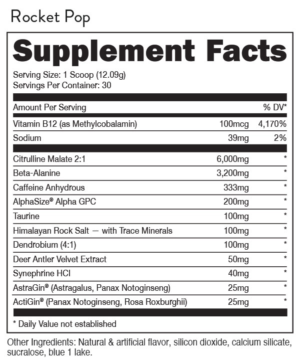 Das Labs Woke AF Pre-Workout 30 Servings (ROCKET POP) Pump Energy NEW