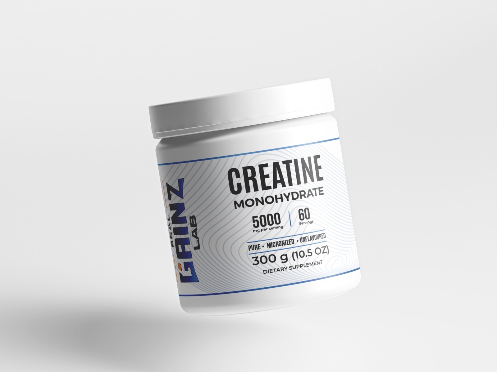 100% Pure Micronized Creatine Monohydrate – 3rd Party Lab Tested–Real Gainz Lab