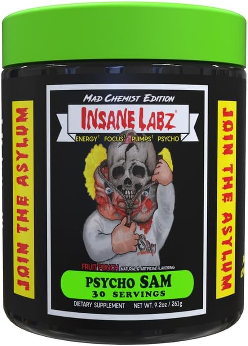 Psycho Sam, High Stimulant Pre Workout Powder, 30 Srvgs (30 Servings (Pack of 1)