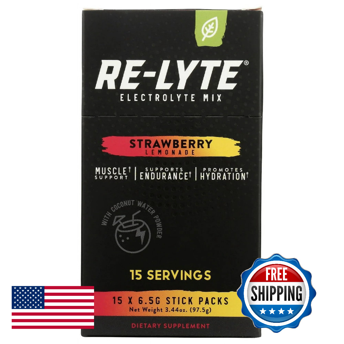 RELYTE Re-Lyte Electrolyte Drink Mix Strawberry Lemonade 15 Servings