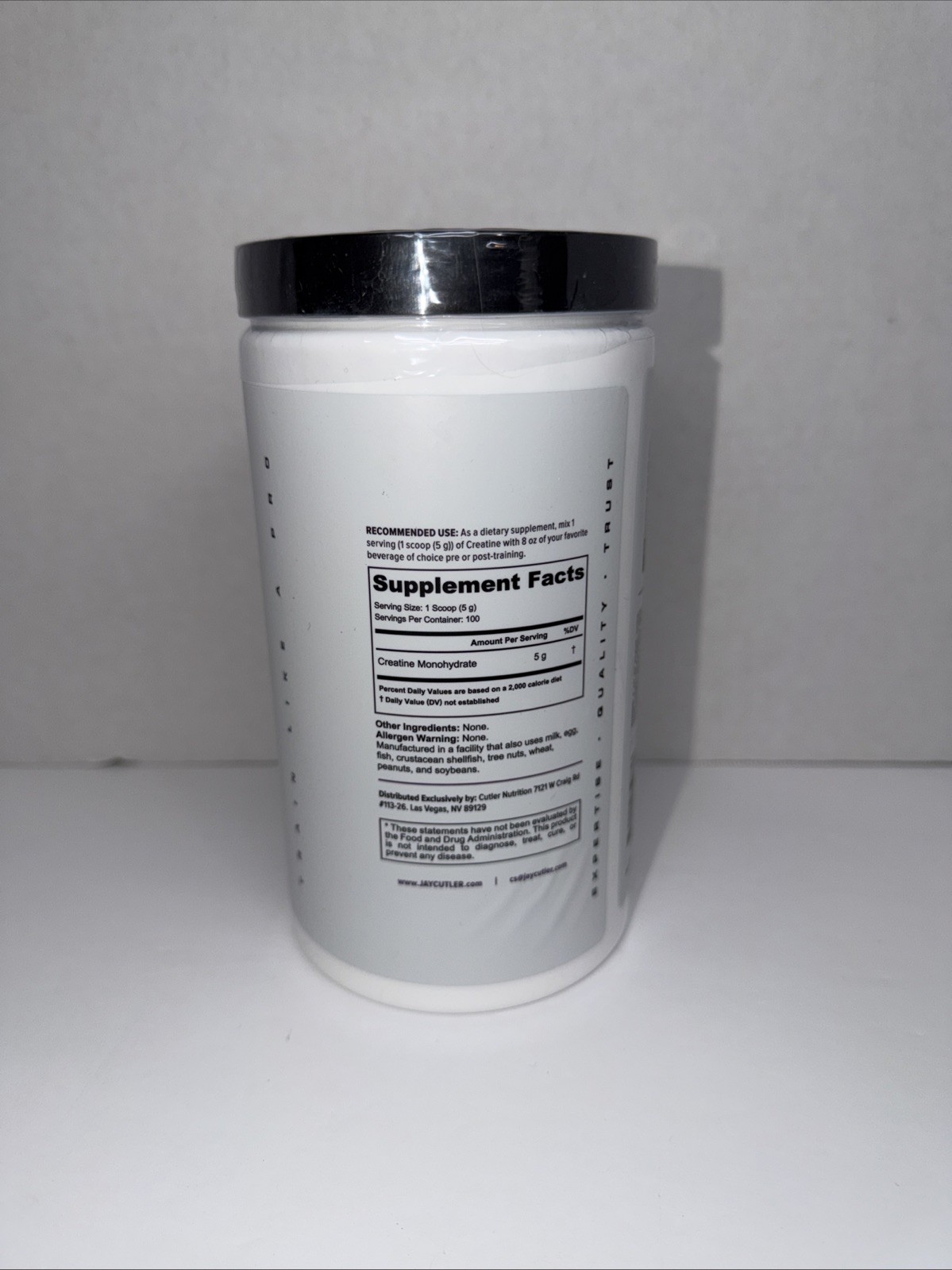 Cutler Nutrition Creatine Monohydrate Supplement Unflavored EXP: 03/2026