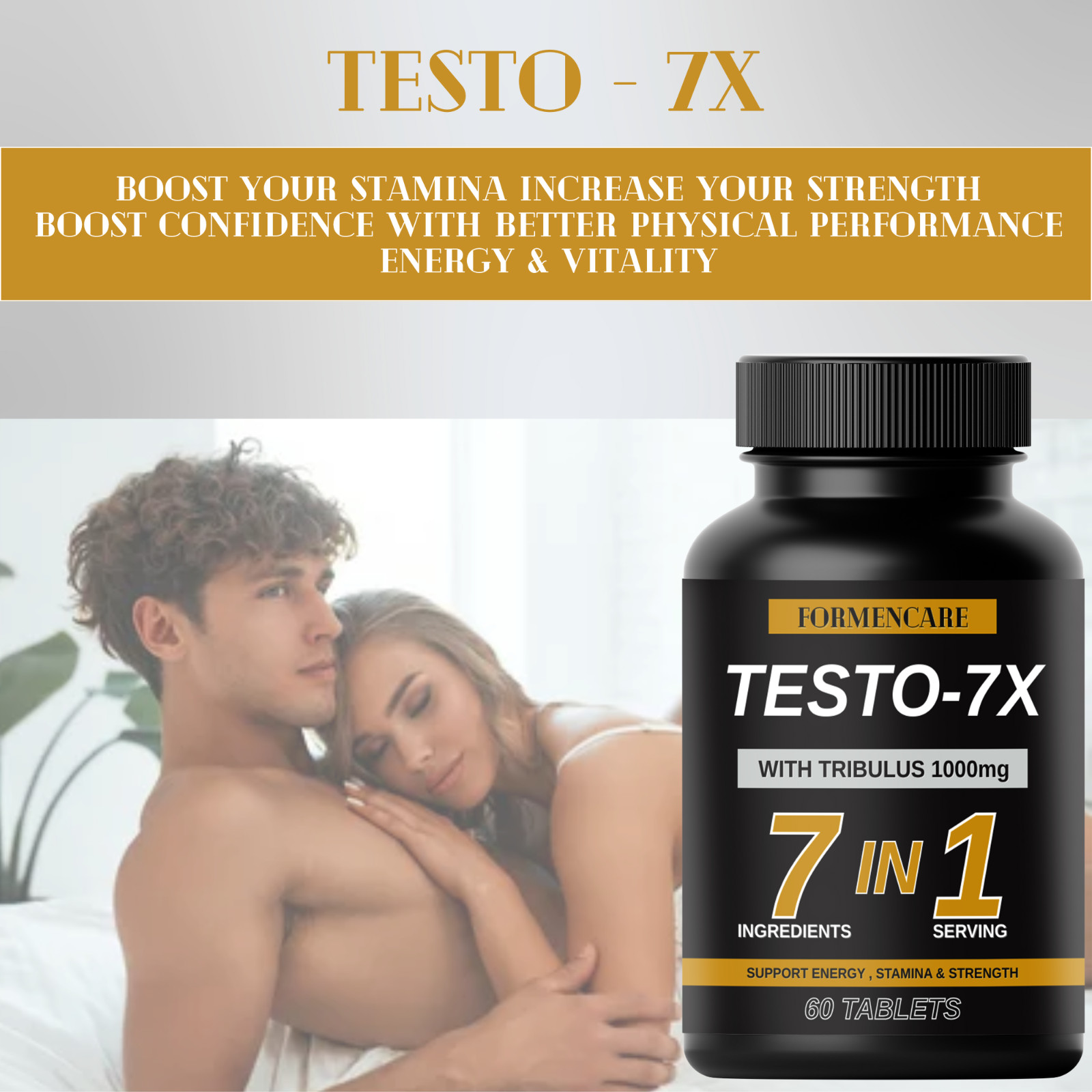 NEW . 60 Powerful Capsules . Works In 10 Minutes. Herbal Supplement for Men