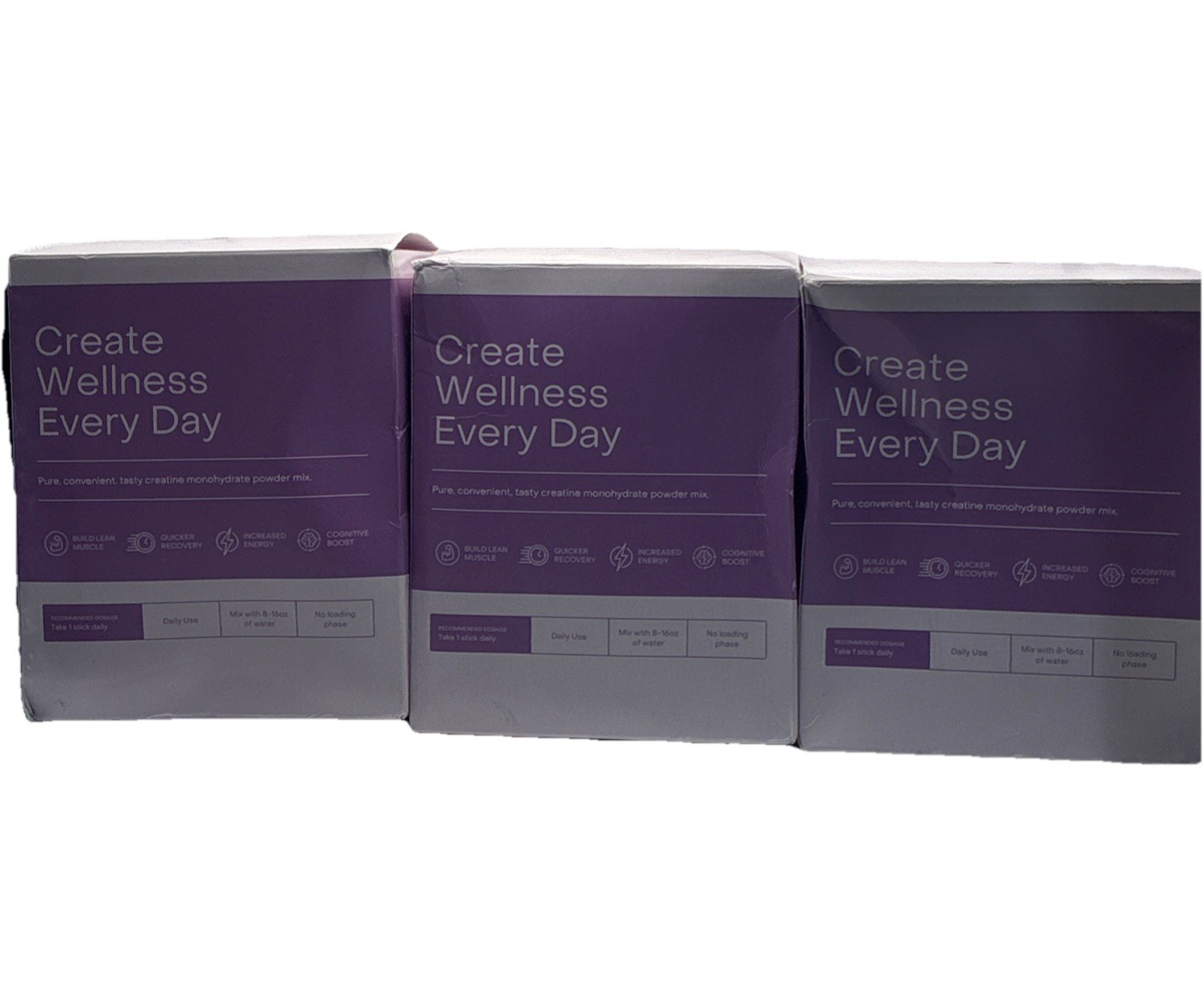 Lot Of 3 Create Single Serve Creatine Monohydrate Powder – 5g, 30ct Mixed Berry