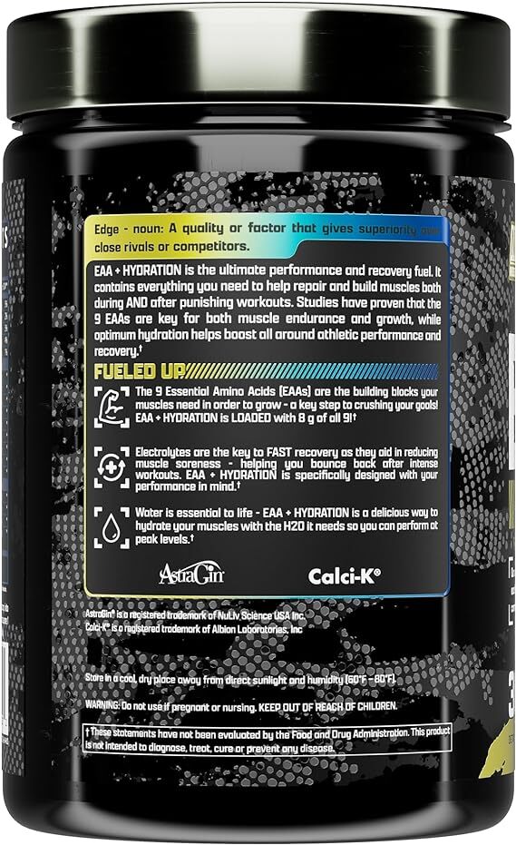 Nutrex Research EAA+ BCAAs Hydration Blueberry Lemonade Muscle Recovery Powder
