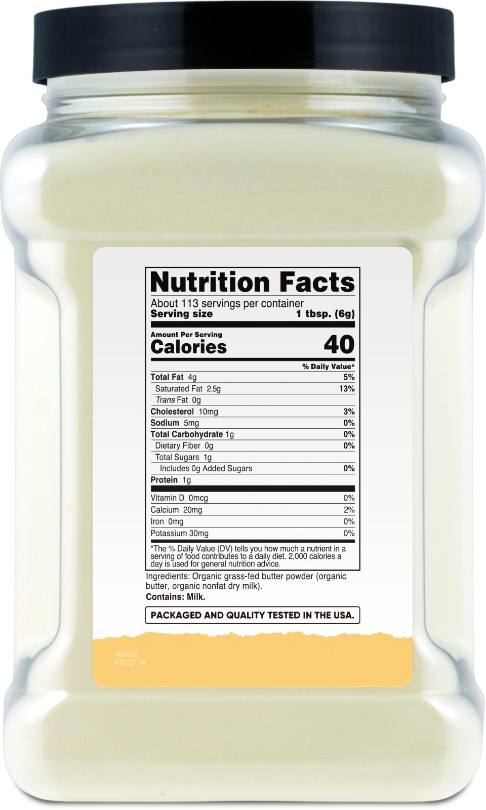 Nutricost Organic Grass-Fed Butter Powder (1.5 LB) – GMO-Free, Gluten-Free