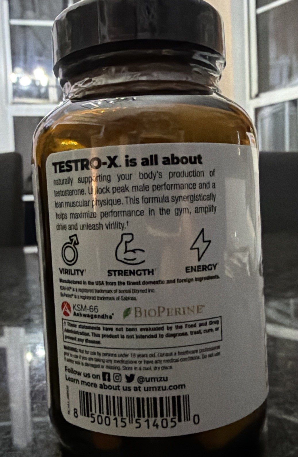 UMZU Testro-X Men’s Supplement – 90 Capsules – Boosts Energy & Muscle Recovery