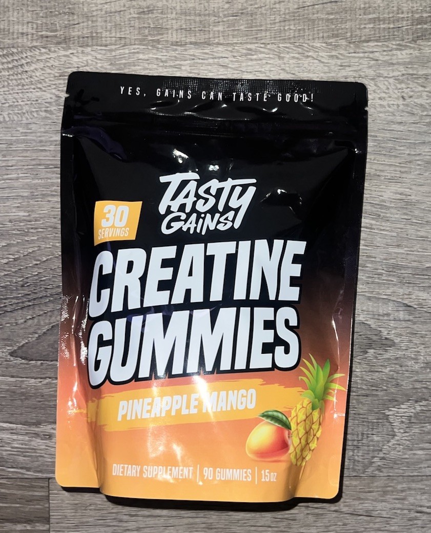 TASTY GAINS Creatine Gummies – 90g of Creatine Monohydrate – Pineapple Mango