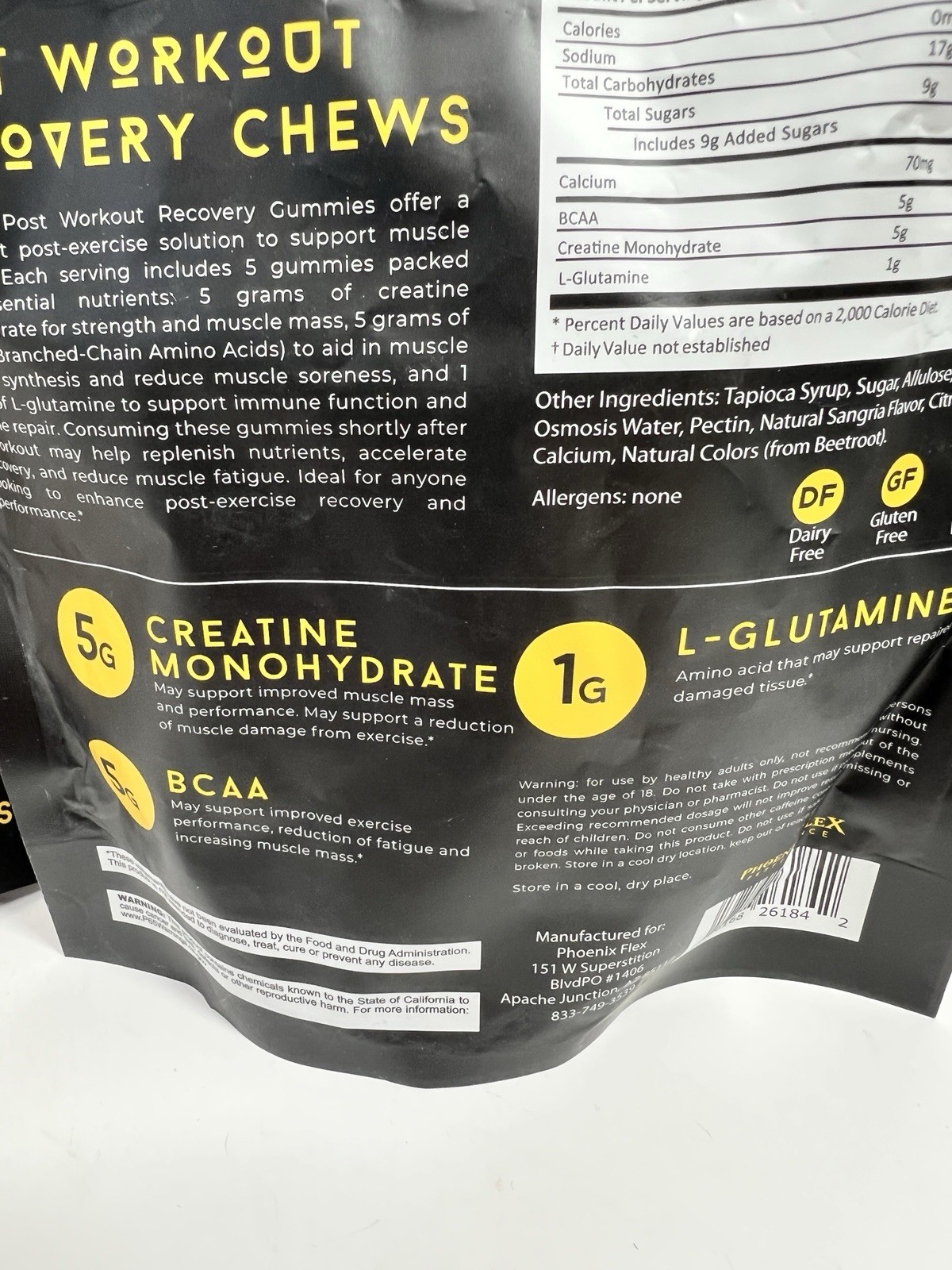 2 LOT of AfterBurn recovery Creatine Monohydrate Chews BCAAs,L-Glutamine Gummies