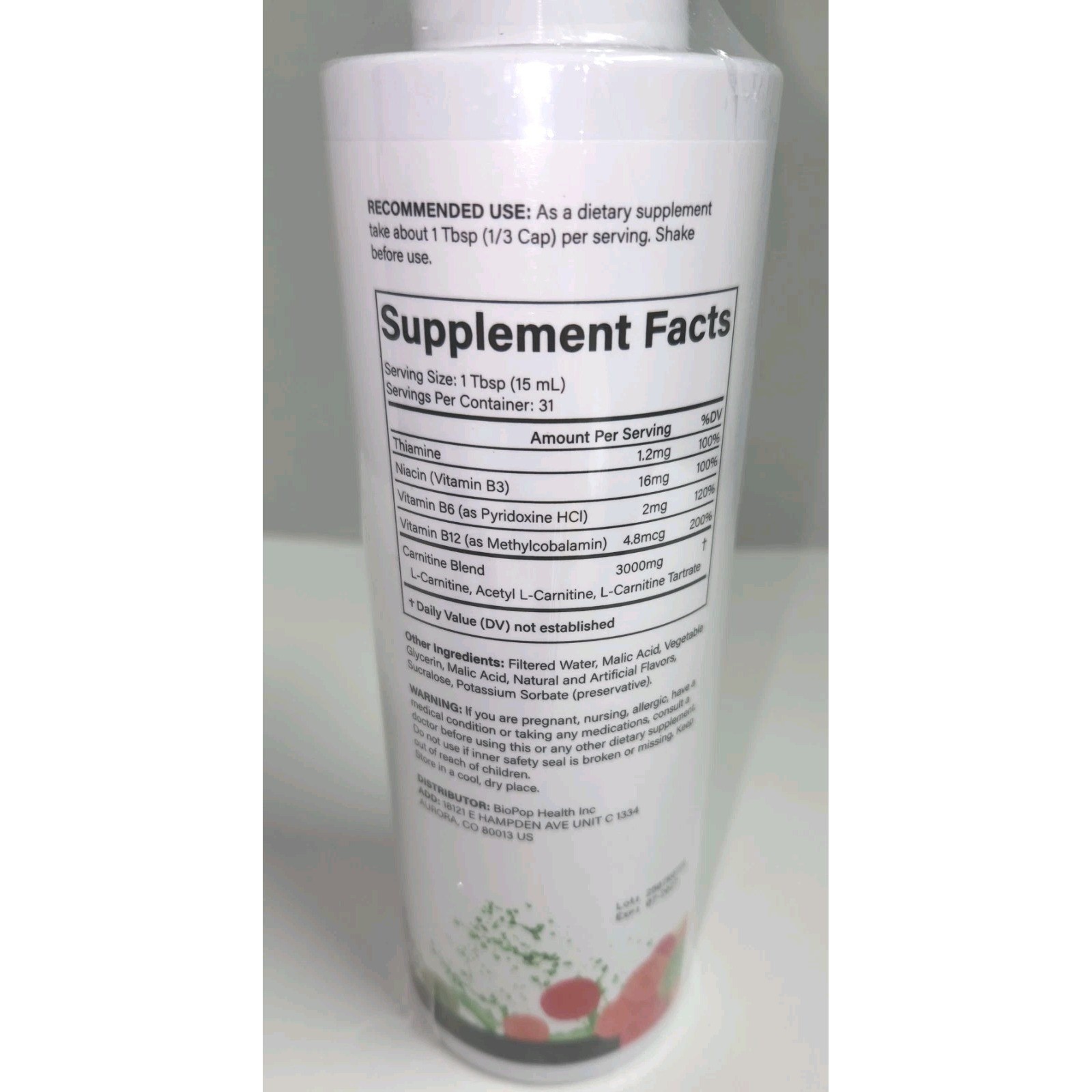 Abyst Liquid Carnitine 3000mg–Energy & Metabolism Support, 16oz-Sour Gummy Worm
