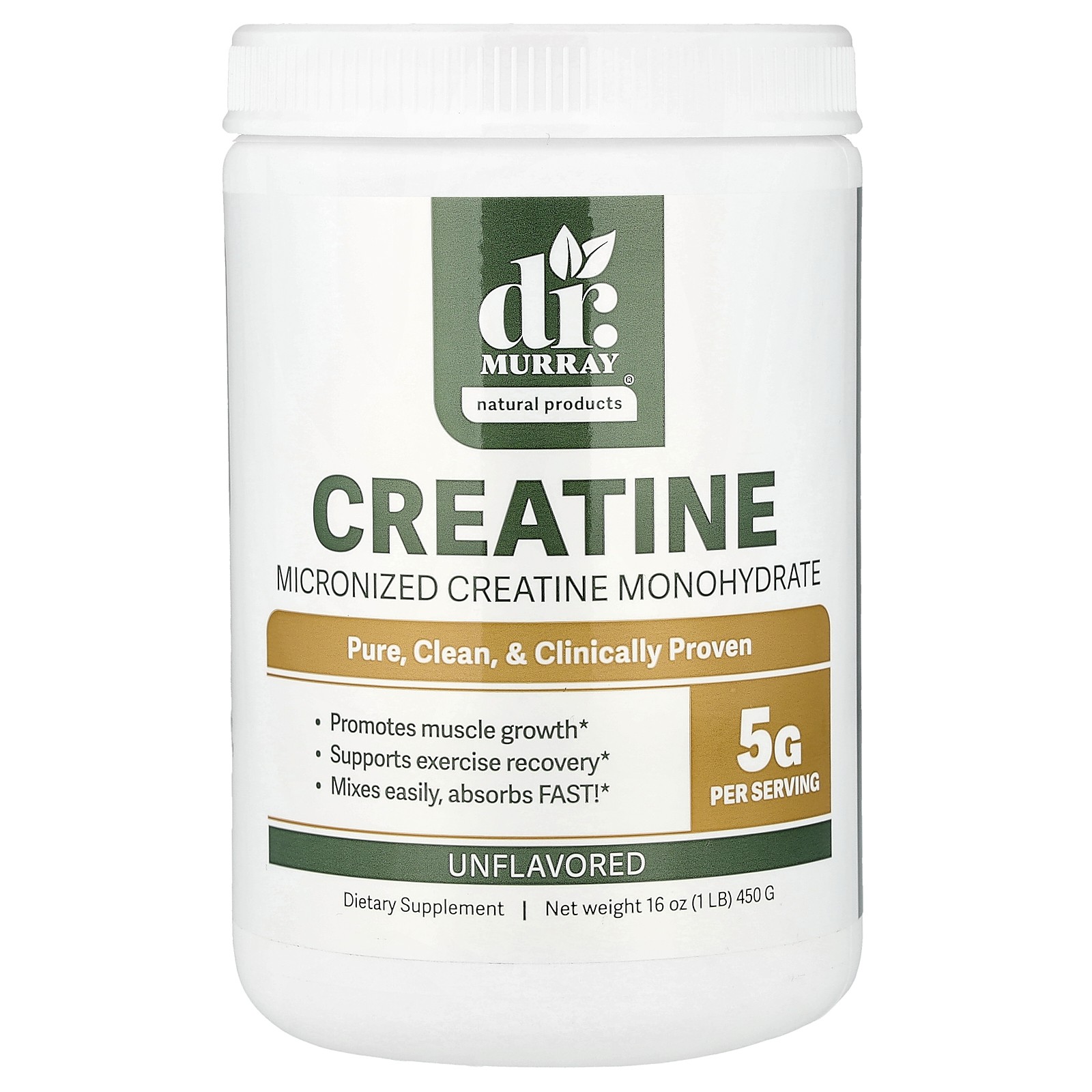 Creatine, Unflavored, 1 lb (450 g)