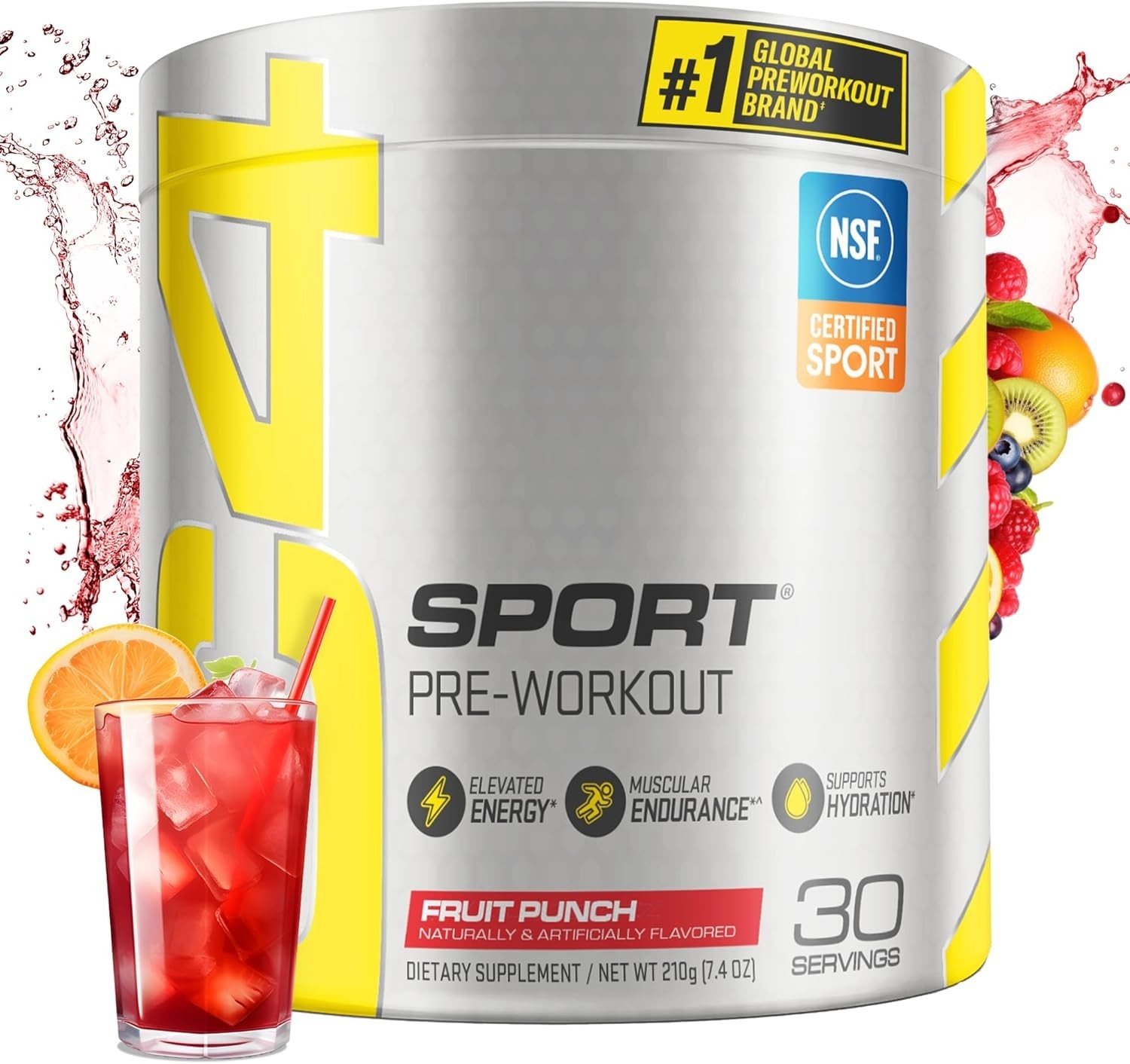 C4 Sport Pre Workout Powder Fruit Punch – NSF Certified for Sport | 30 Servin…