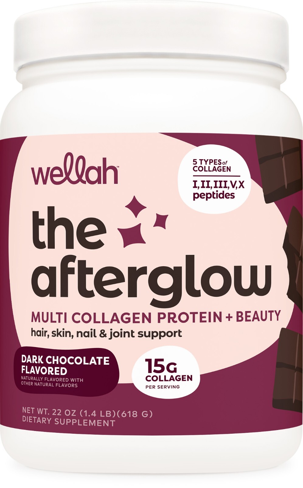 Wellah The Afterglow Multi Collagen Protein + Beauty (Dark Chocolate Flavored)