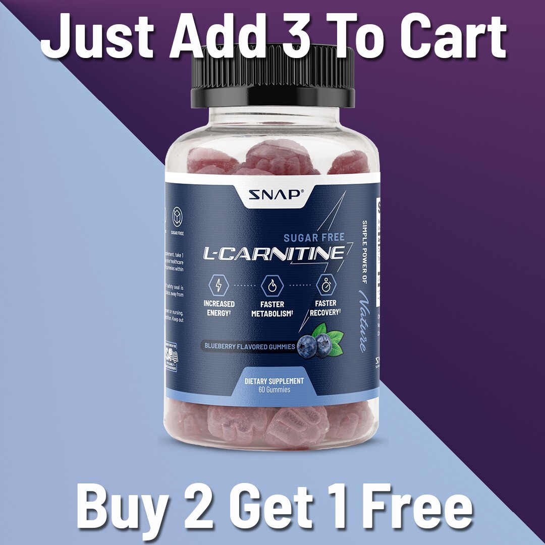 Sugar Free L-Carnitine Chews Natural Energy, Pre Workout and Recovery Gummy 60ct