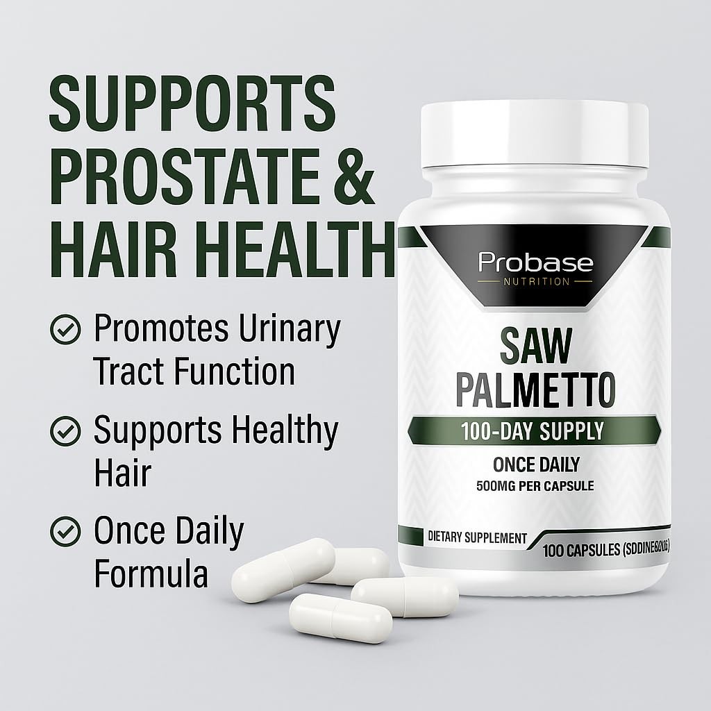 Probase Nutrition Saw Palmetto Support for Prostate and 100 Count (Pack of 1)