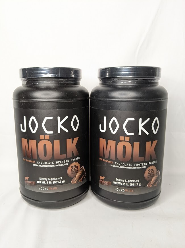 2pk-Jocko Mölk Whey Protein Powder 22g Protein chocolate soy gluten free EX.6/25