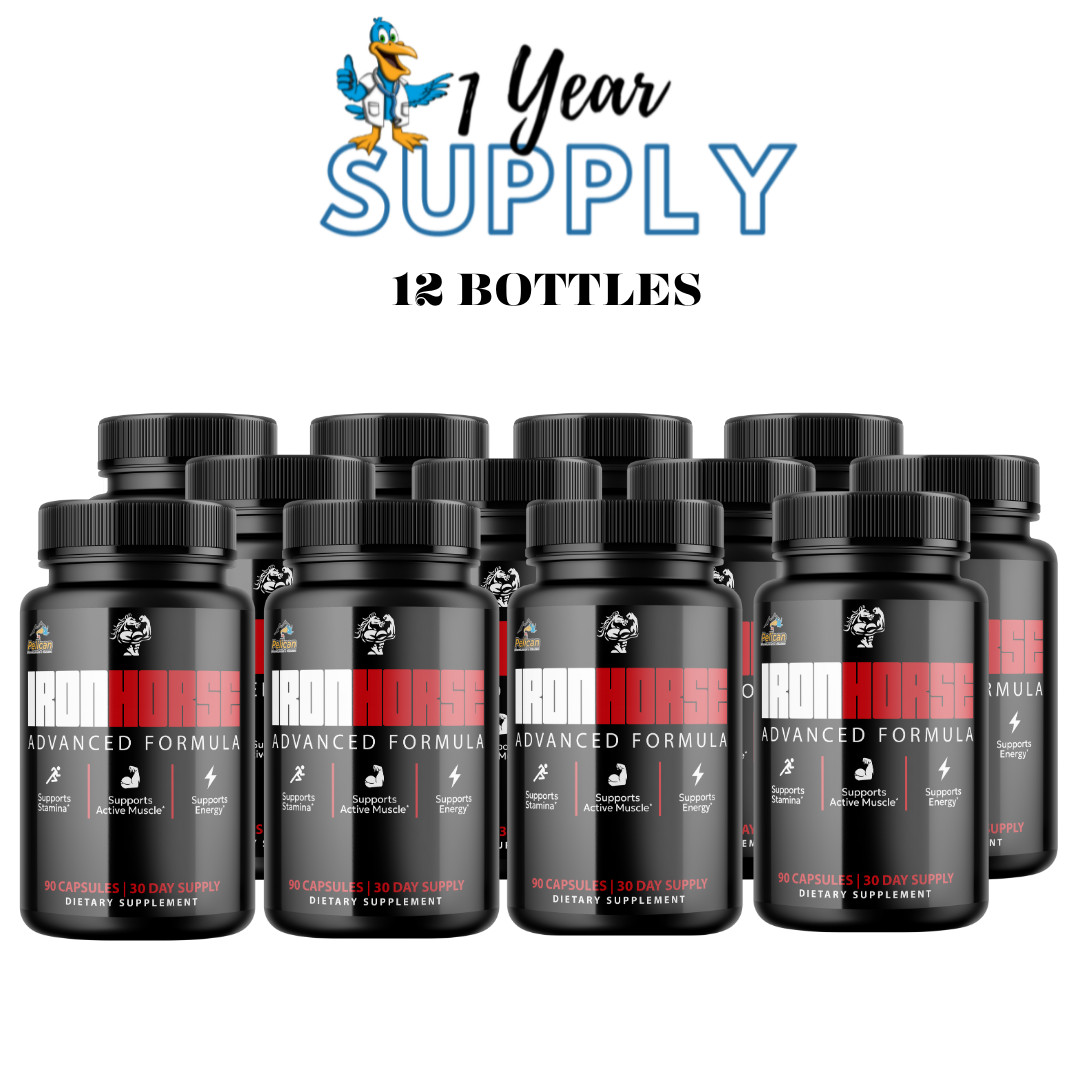 Iron Horse- Bodybuilding & Men’s Health Support- 12 Bottles- 1080 Capsules