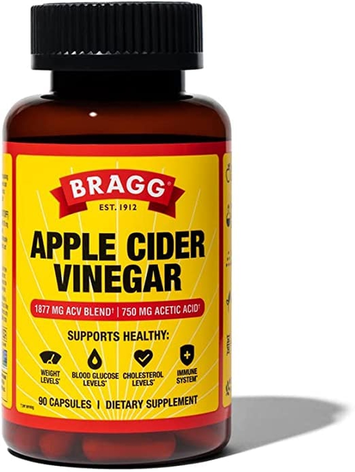 Bragg Apple Cider Vinegar Capsules – Vitamin D3 & Zinc – 750mg of Acetic Acid…