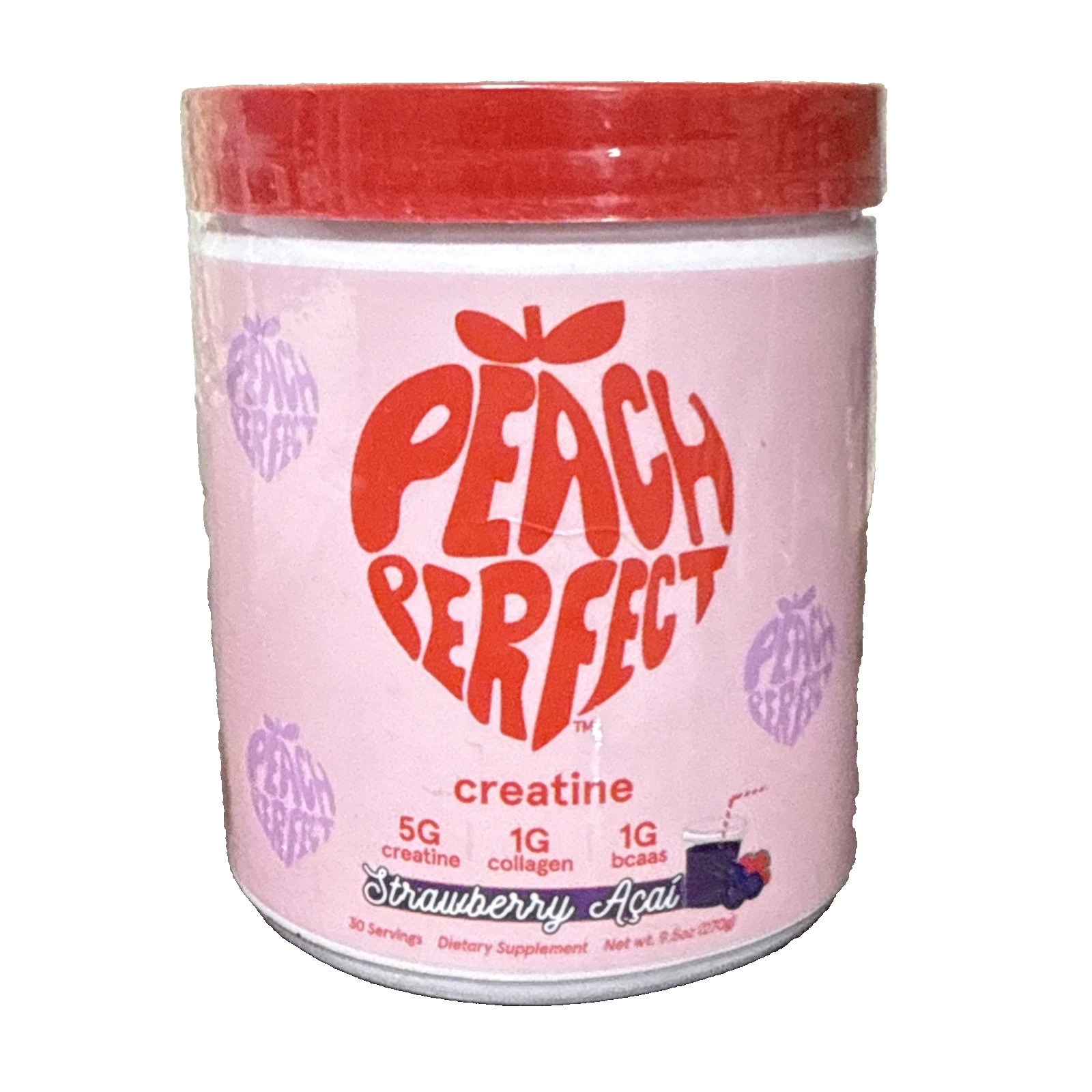 PEACH PERFECT- Creatine | Strawberry Açaí | 30 Servings | Dietary Supplement