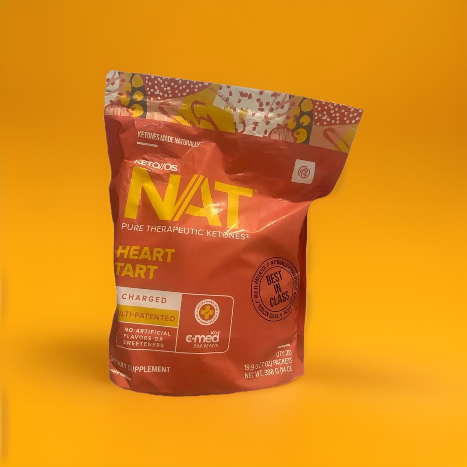 PRUVIT Ketones NAT 20 Packets HEART TART / Charged. 20 PK Free Shipping