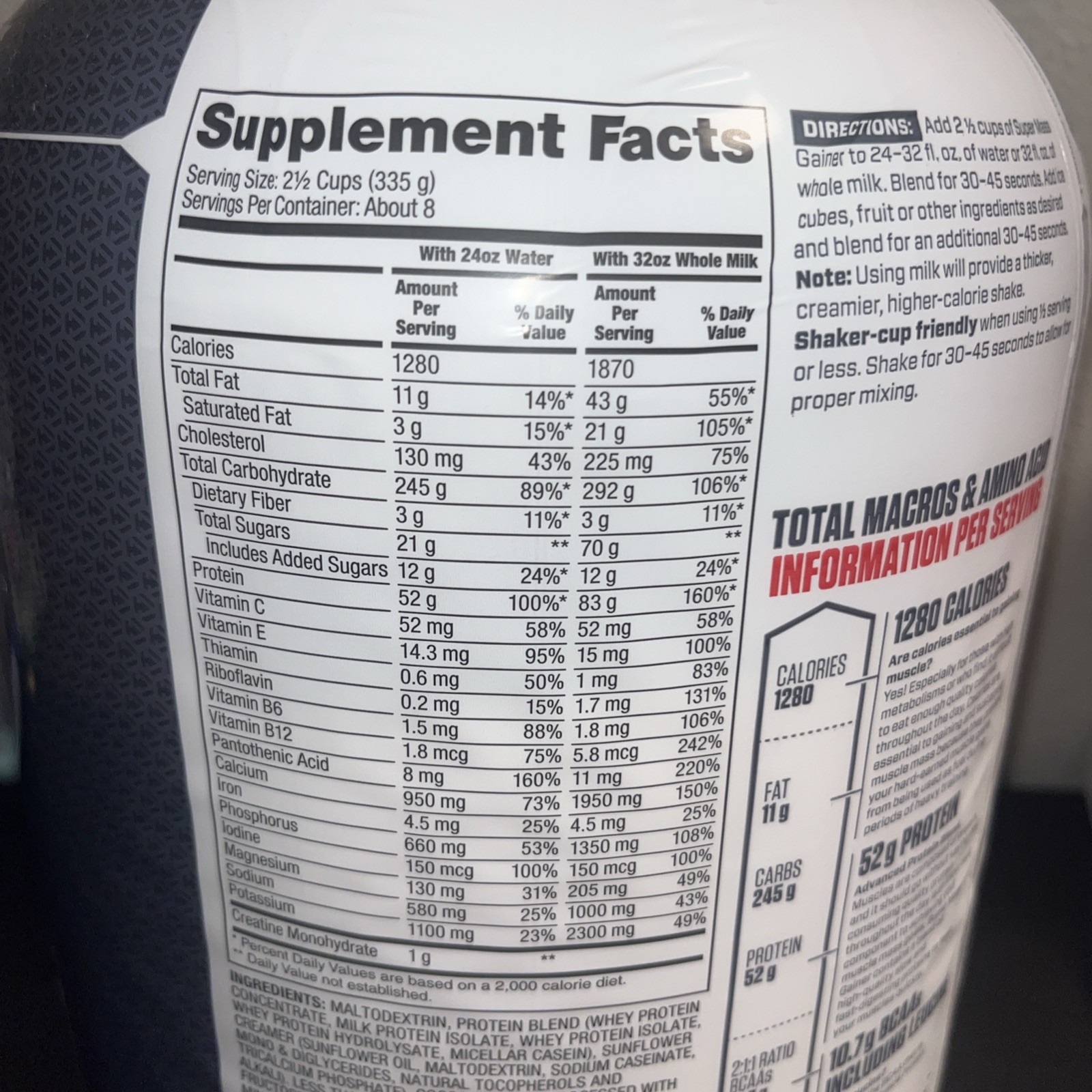 Dymatize Super Mass Gainer – Chocolate, 6 lbs
