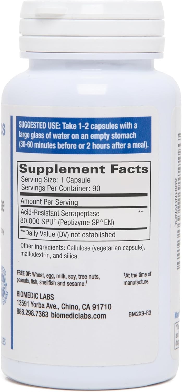 Sinus & Lung Health Support Pure Serrapeptase (90 Caps)
