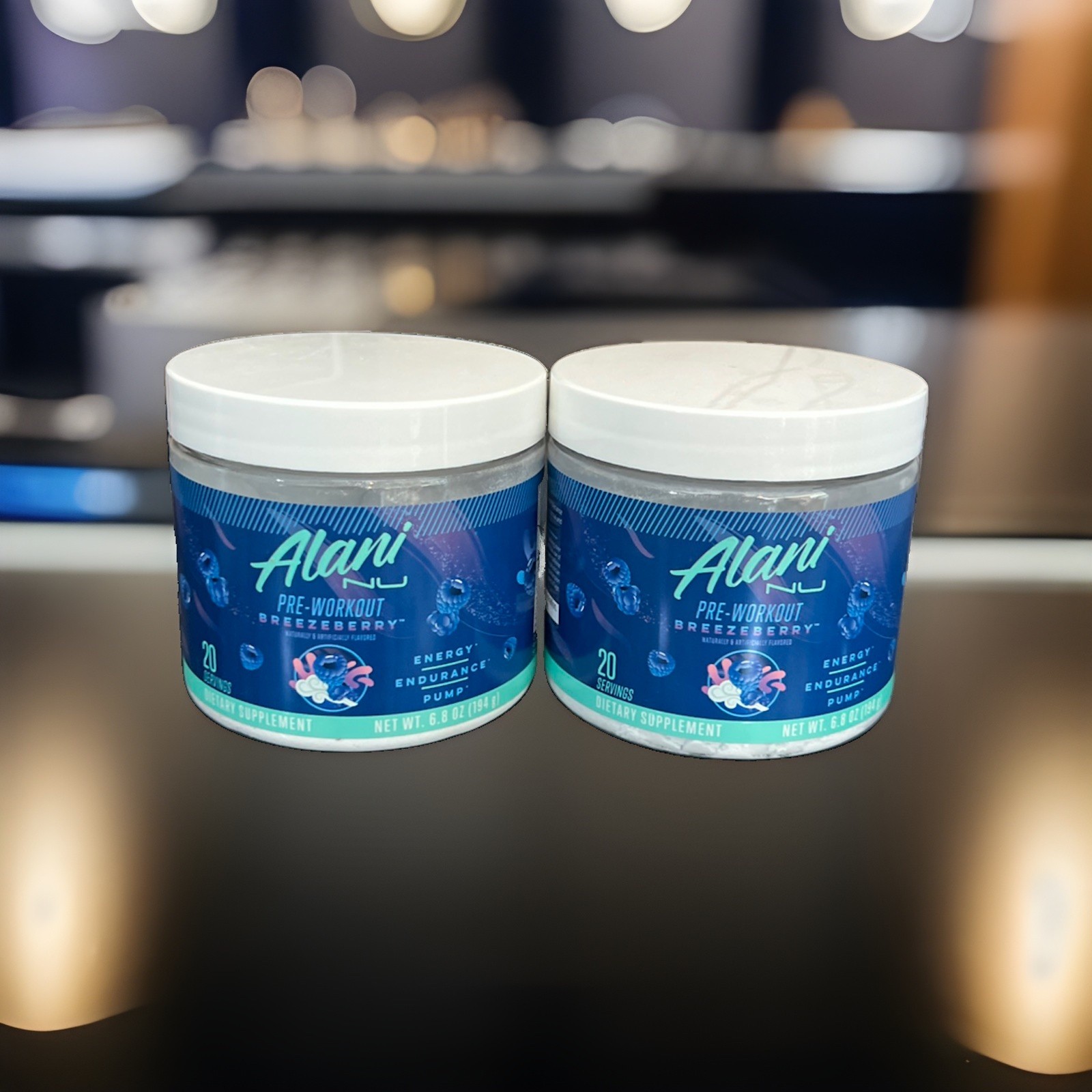 2X Alani Nu Pre-Workout Breezeberry 6.8oz 20 Servings 2 Pack Exp 03/27