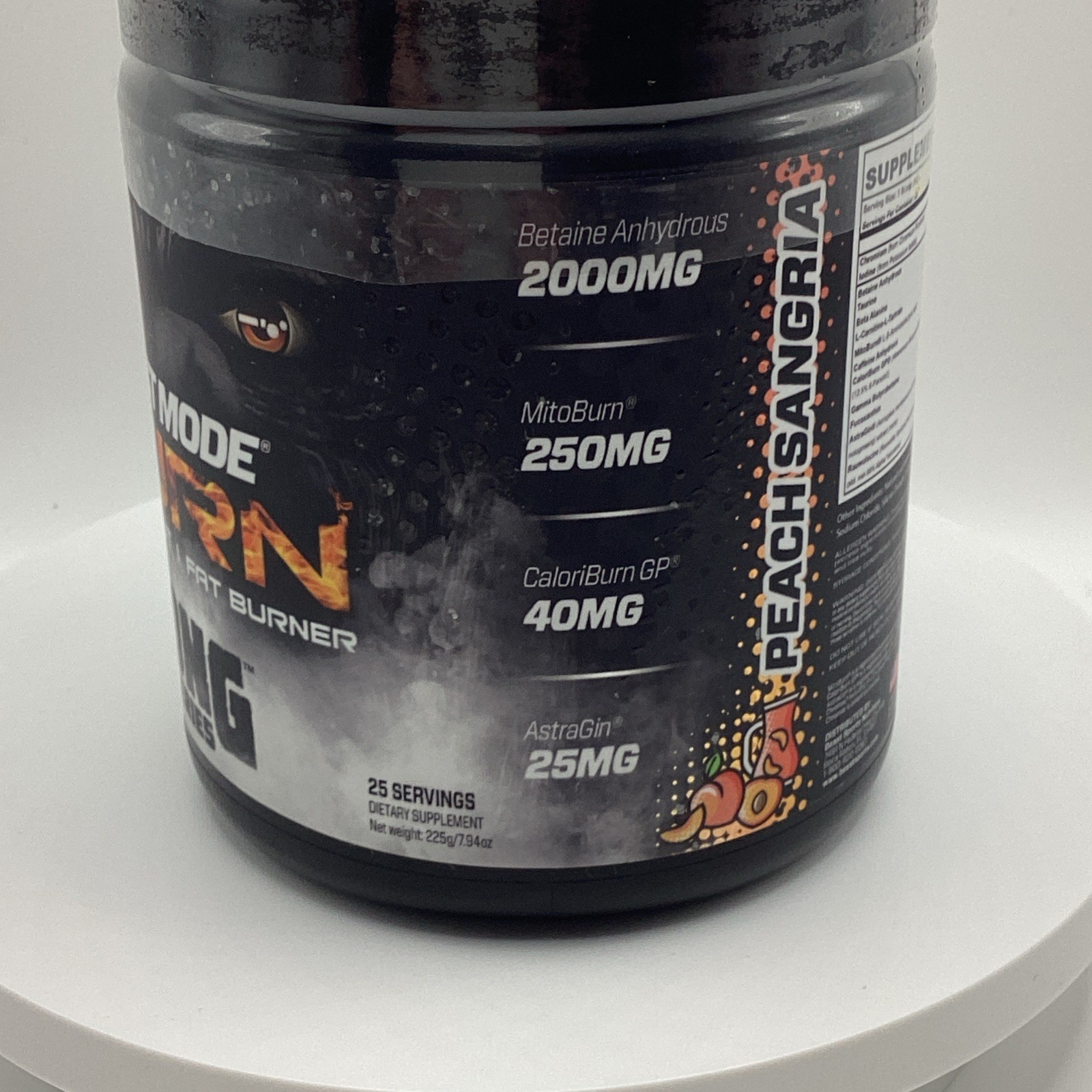 Beast Mode Pre Workout Peach Sangria Kong Energy Fat Burner 7.9 oz Exp 12/26