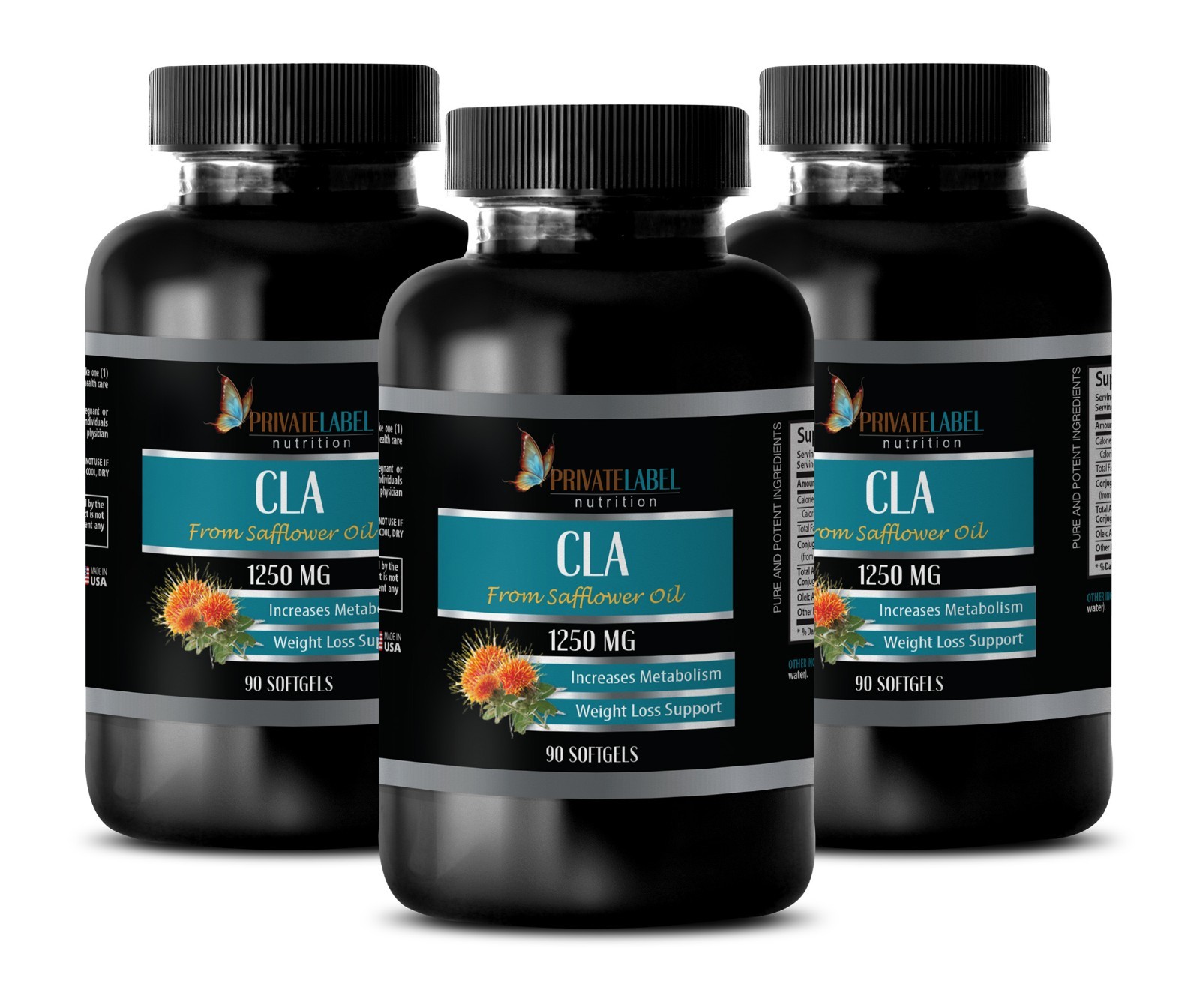 appetite suppressant – CLA 1250mg – weight loss pills – 3 Bottles 270 Softgels
