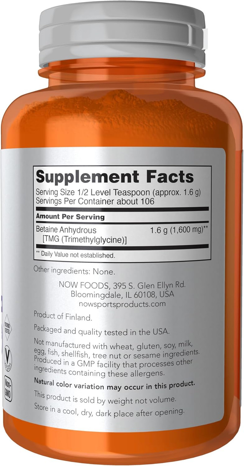 Now Sports Nutrition, Betaine Powder, Endurance*, Pure Powder, Enhances Performa