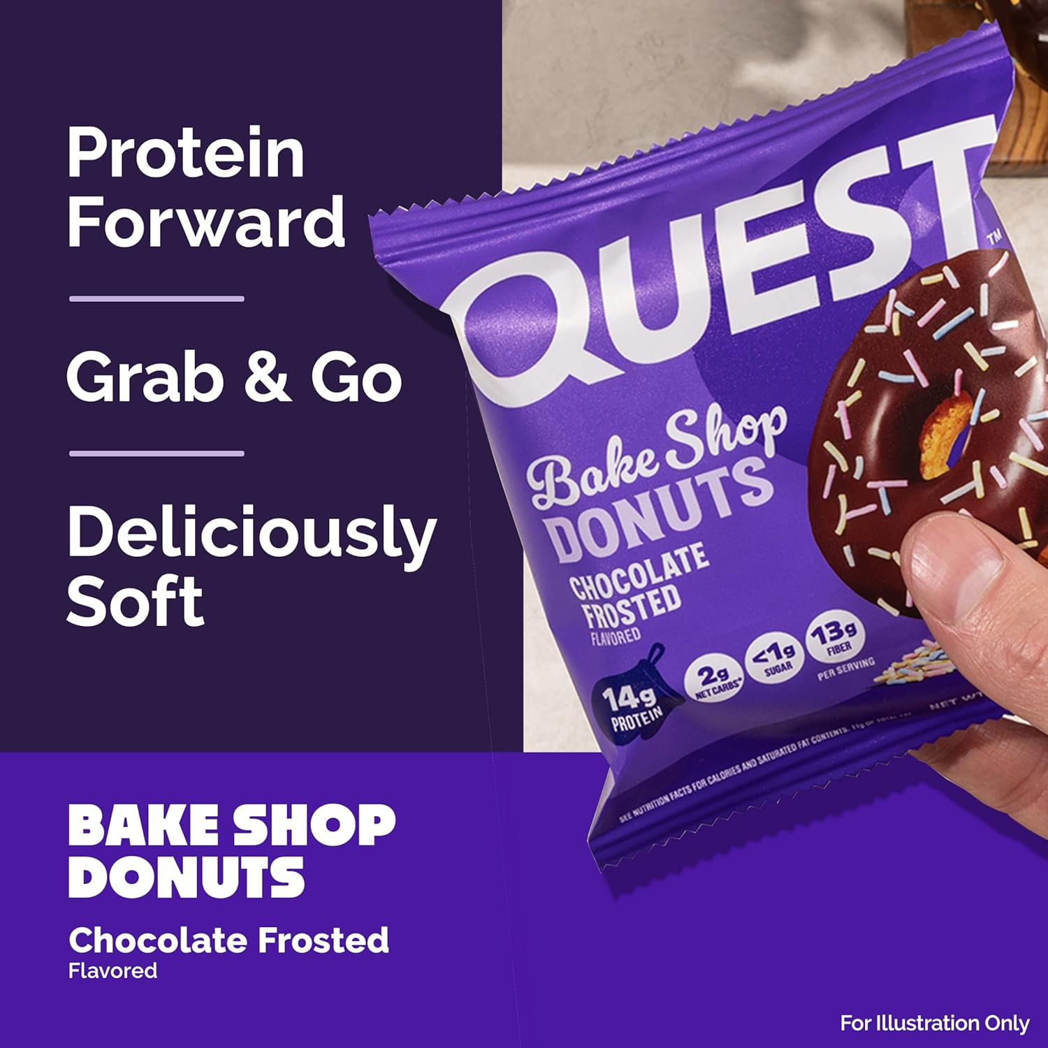 Nutrition Bake Shop, Chocolate Frosted Donuts, 14G Protein, Less than 1G Suga…