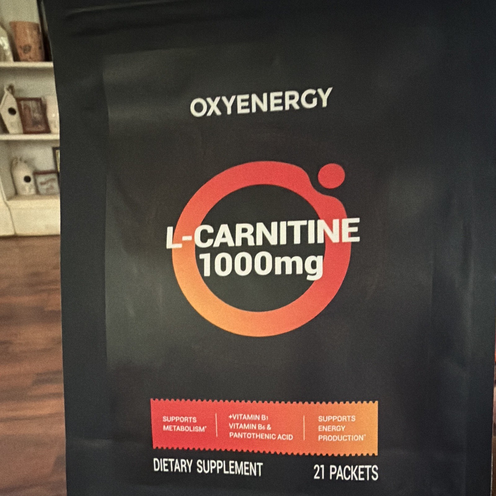 OXYENERGY L-Carnitine 1000mg Packets 21ct Vitamins B1 B6 Pantothenic Acid