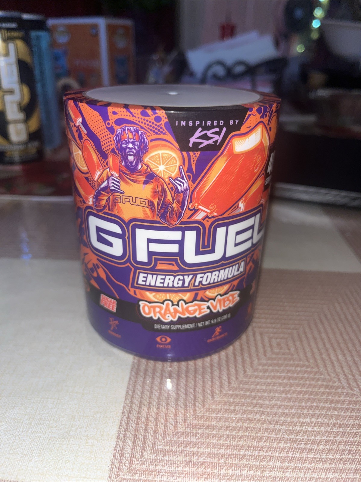 KSI Gfuel Limited Edition Tub Orange Vibe Brand New Sealed