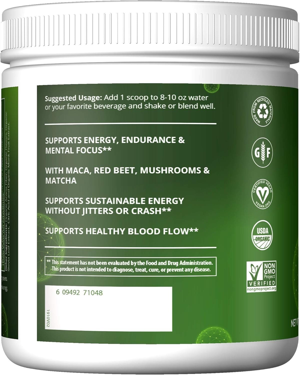 Plant-Based Pre-Workout Energy with 150mg Caffeine & Adaptogens – 20 Servings