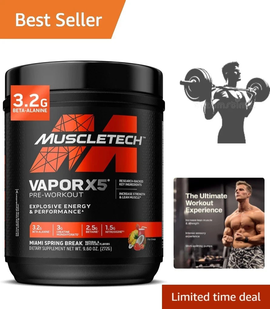 Vapor X5 Miami Spring Break Flavor Pre-Workout – Boost Energy & Muscle Growth