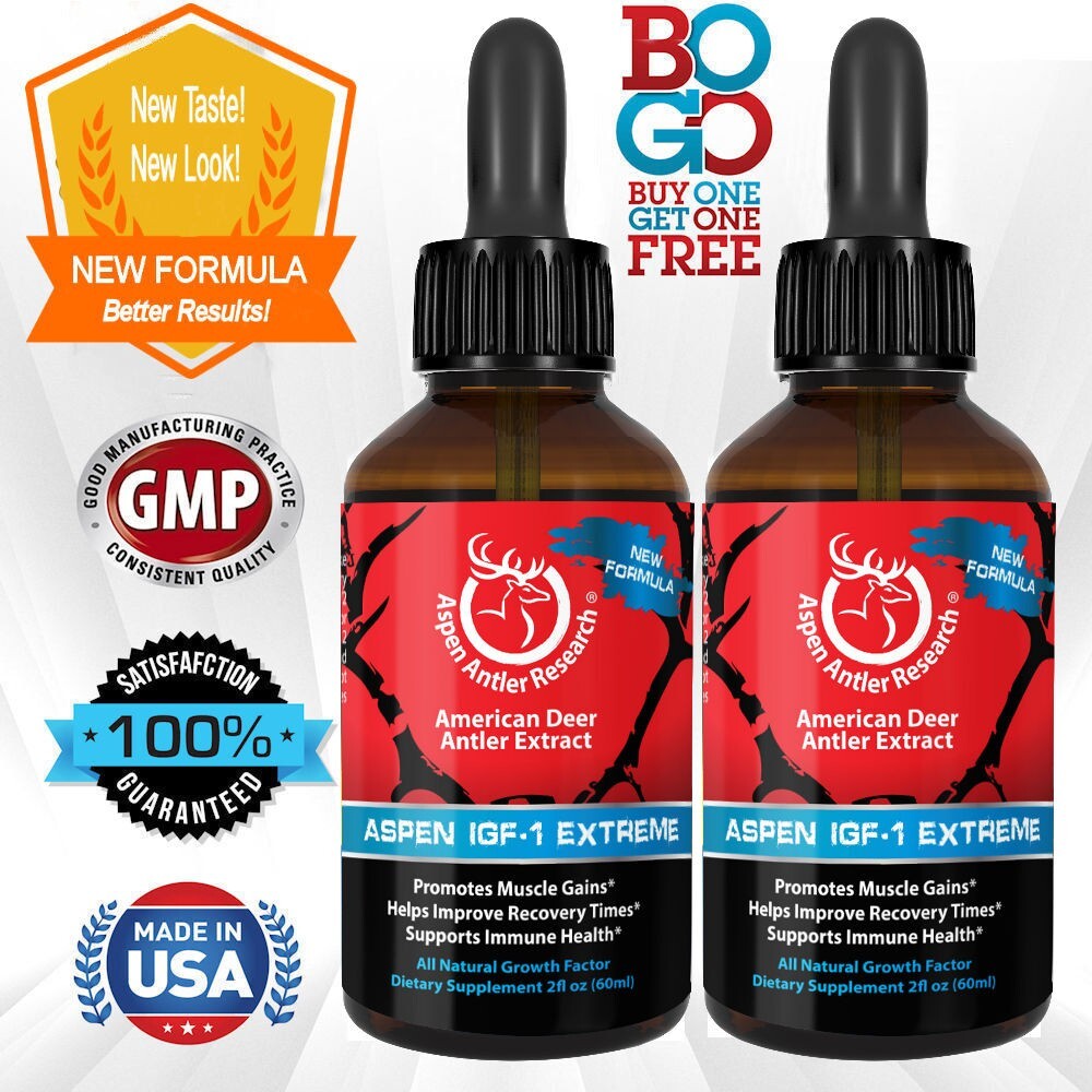 BOGO Deer Antler Velvet Spray EXTREME IGF-1 | 400mg At 43X | Two Bottle Pack