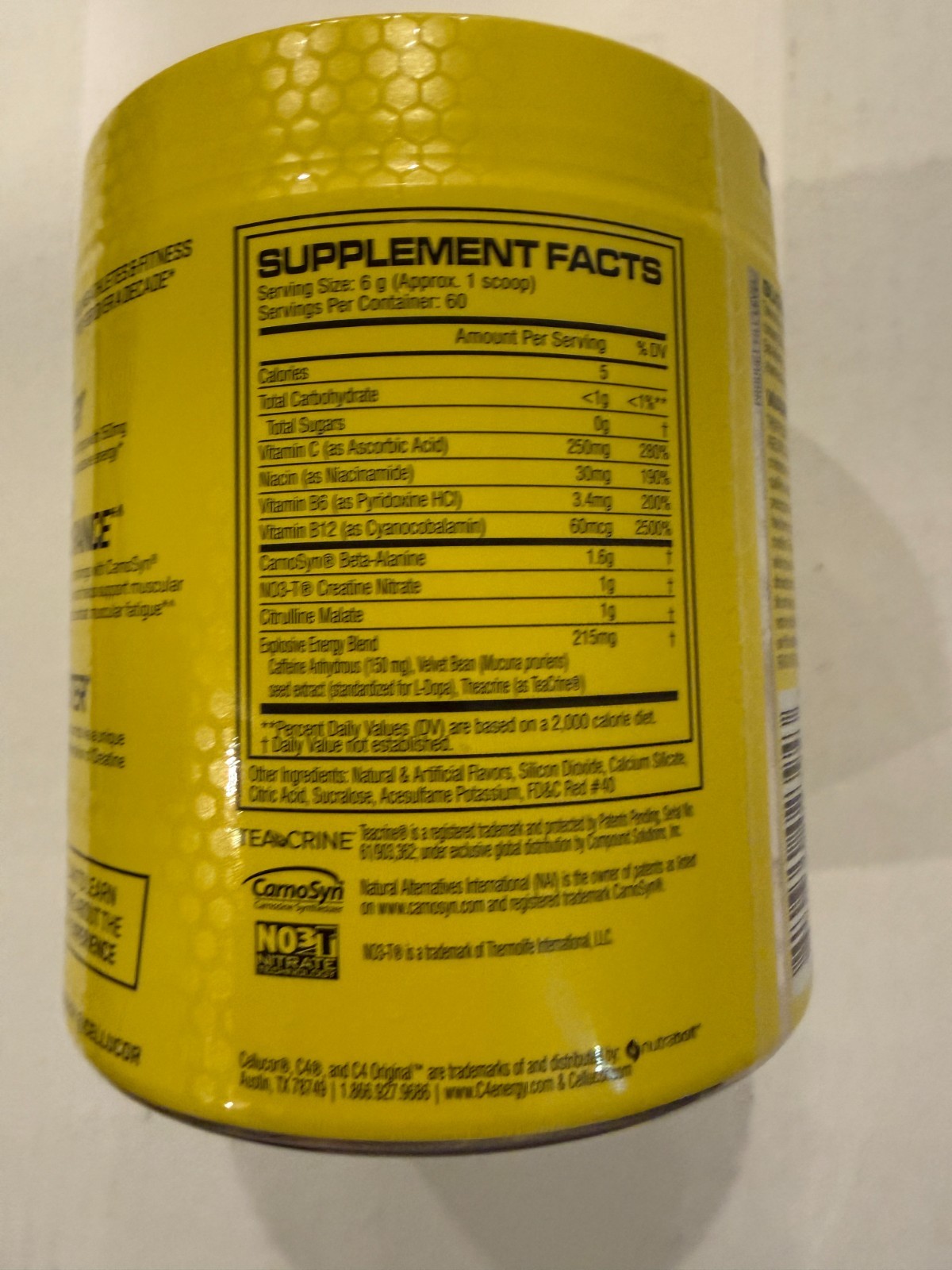 C4 Original Pre-Workout Fruit Punch 12.7oz 360g Energy Supplement