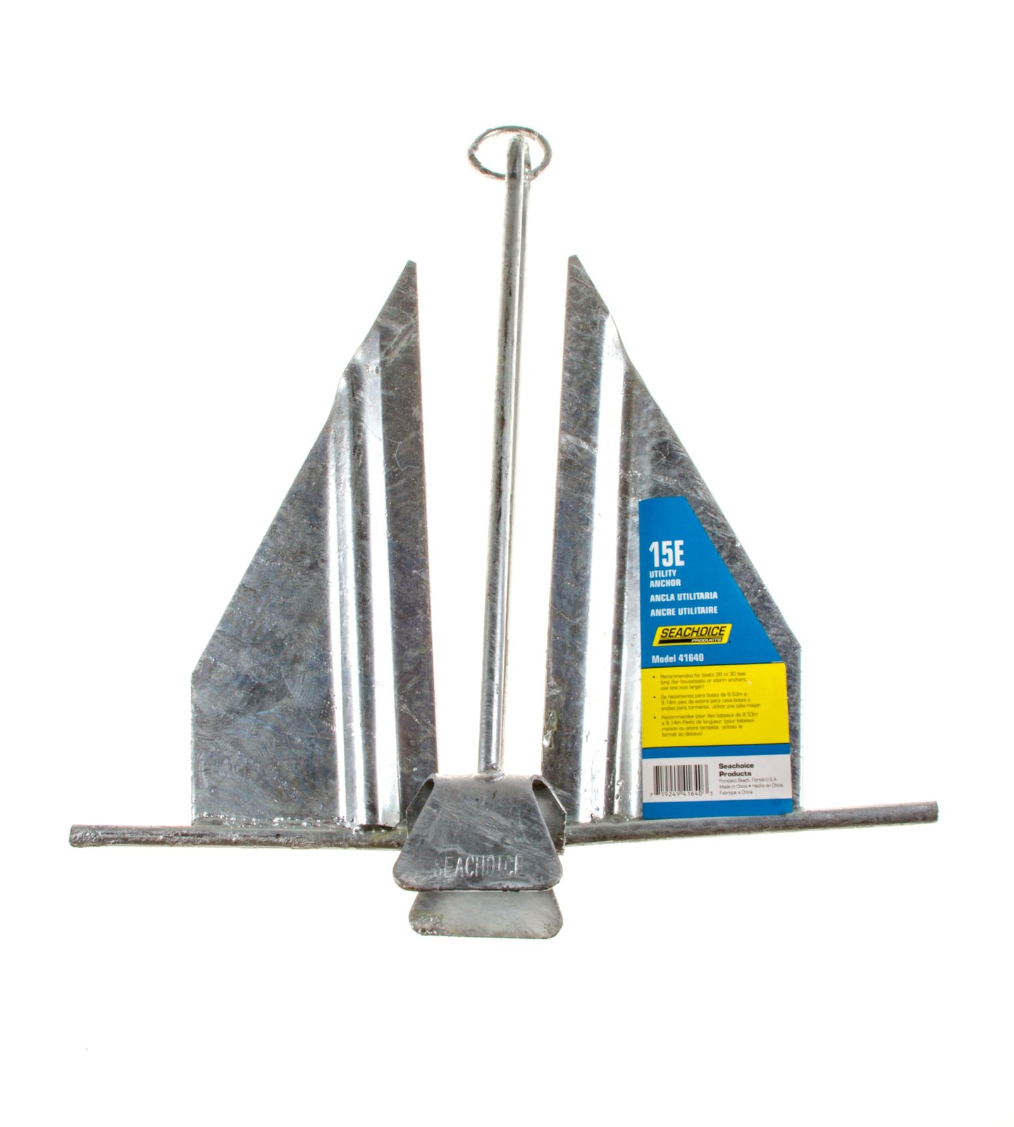 SEACHOICE 41640 Utility Anchor Hot-Dipped Galvanized Steel Slip Ring 28-30ft