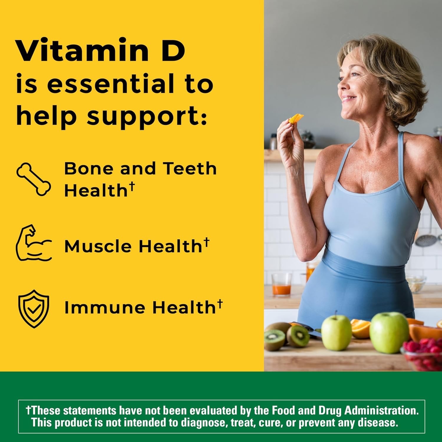 Nature Made Vitamin D3 1000 IU 25 mcg – Strong Bones & Teeth Support Supplement