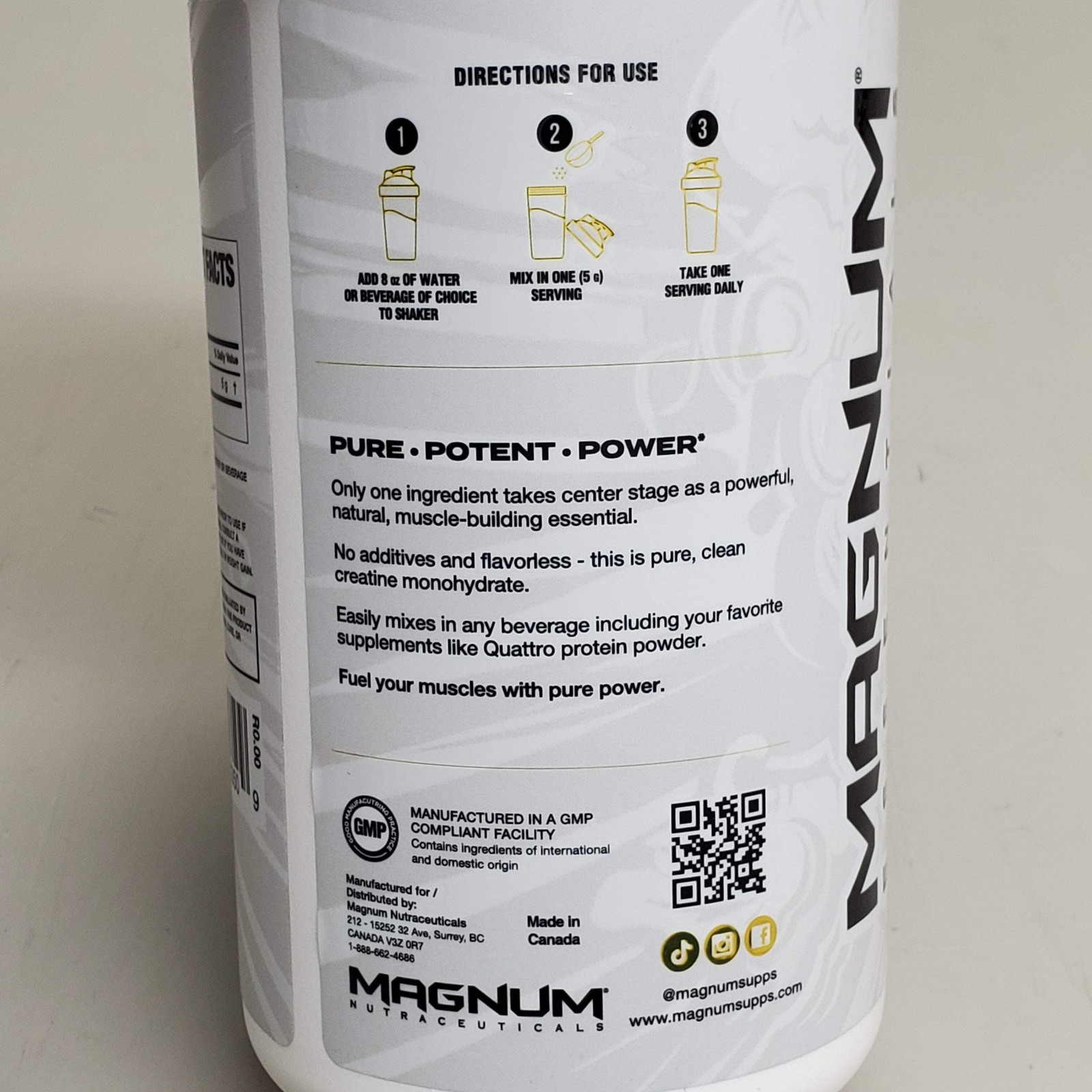 MAGNUM Creatine 100 Pure & Micronized Monohydrate 80 Serv 400g BB 04/27