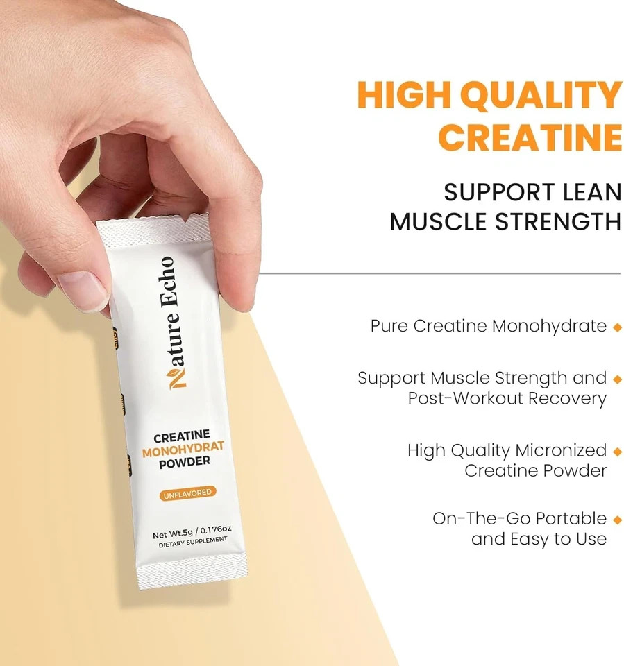 Creatine Monohydrate Micronized Powder – 10 Single-Serve Travel Packs 5G – Clean