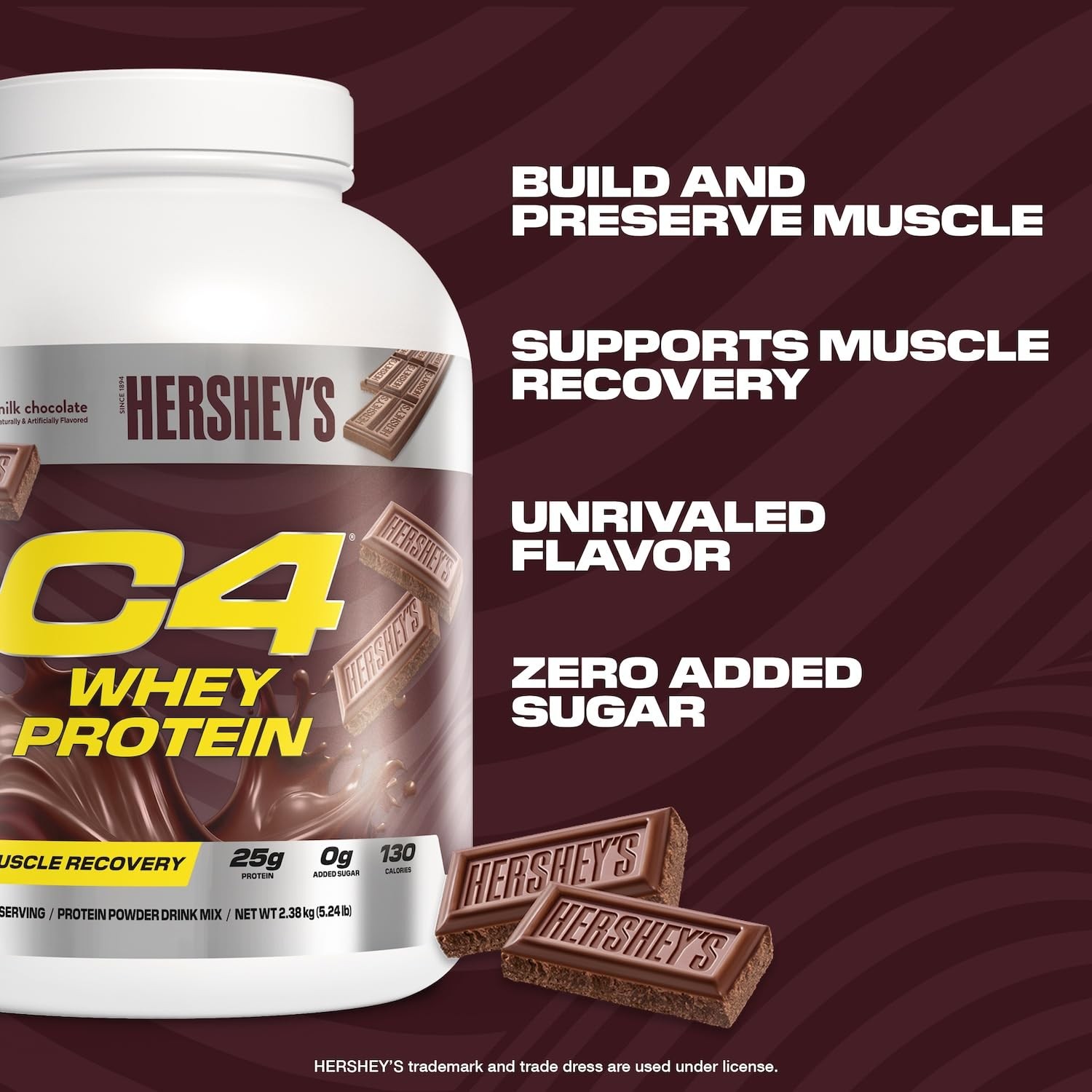 C4 Whey Protein Powder Hersheys Chocolate – 25G Protein 0G Added Sugar 130