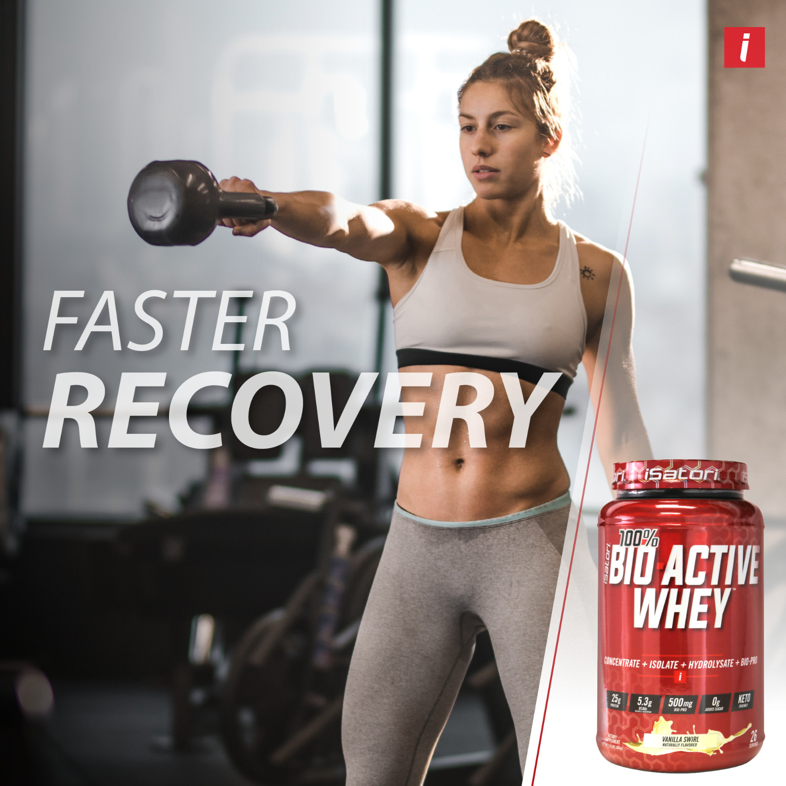 100% BIO-ACTIVE WHEY For Strength, Muscle & Recovery – Vanilla / 26 Servings