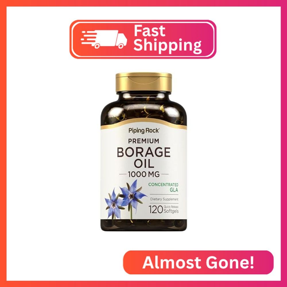Piping Rock Borage Oil Supplement 1000mg | 120 Softgel Capsules