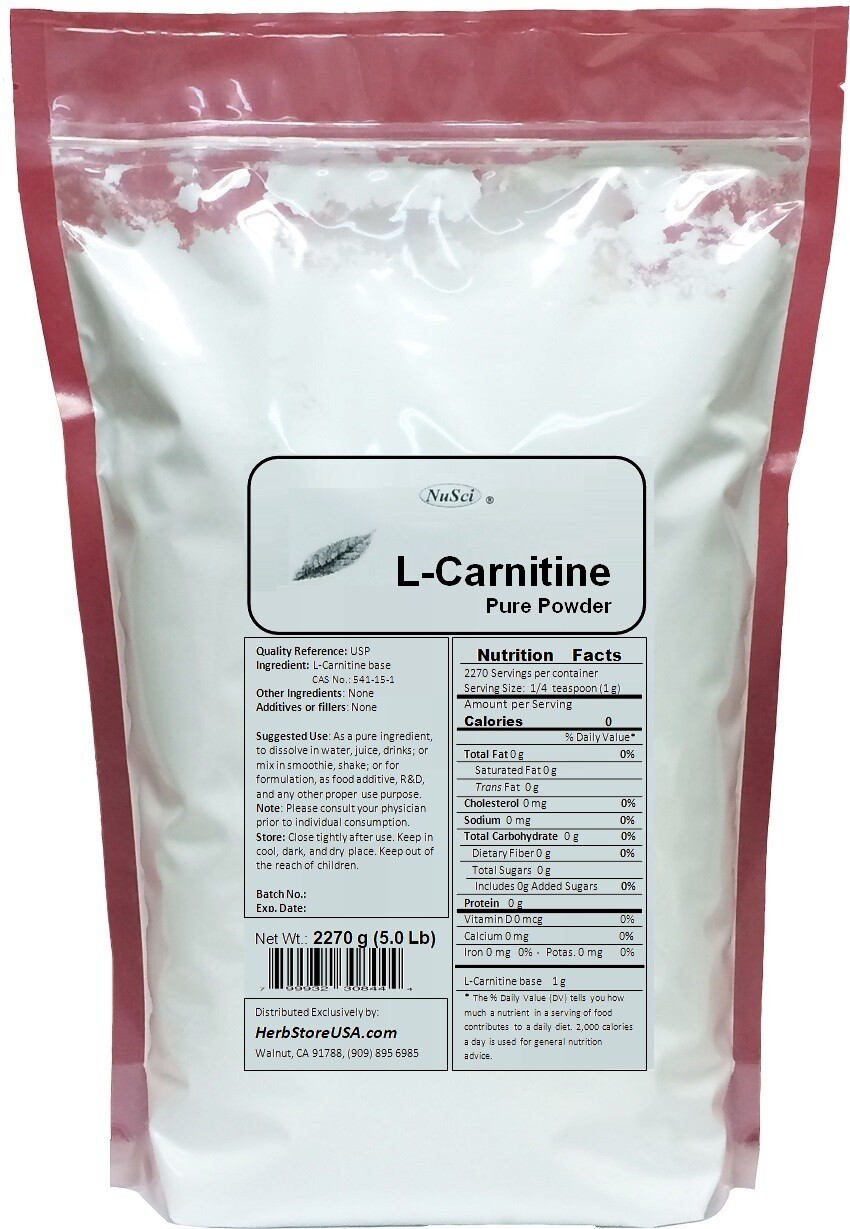 100% Pure L-Carnitine Powder 1.0 Lb (454g) USP Weight Loss Energy